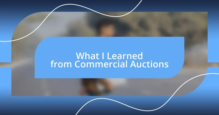 What I Learned from Commercial Auctions